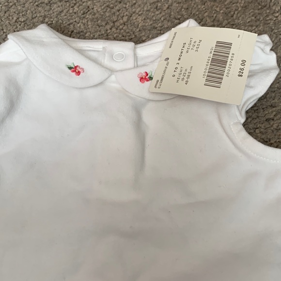 Janie and Jack Girls onesie white 0 to 3 Months - Picture 2 of 3